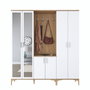 Hanah Home Soporte para el pasillo Nogal y blanco